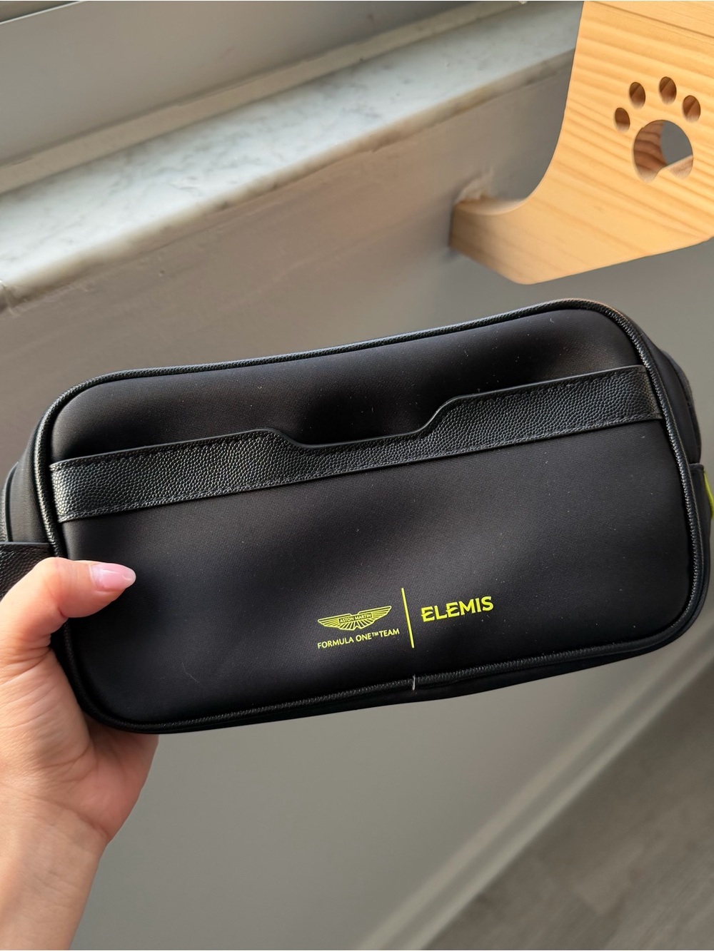 Aston Martin F1 x ELEMIS black toiletry bag